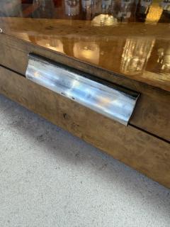 Italian Art Deco Burl Wood and Macassar Ebony Box with Brass Details 1940s - 4518936