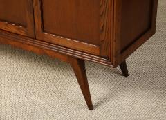 Italian Art Deco Carved Oak Credenza circa 1940s - 4783209