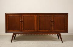 Italian Art Deco Carved Oak Credenza circa 1940s - 4783275