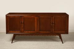Italian Art Deco Carved Oak Credenza circa 1940s - 4783325
