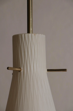Italian Art Deco Decorative and Satin Glass Hanging Lamp 1950s - 2601189