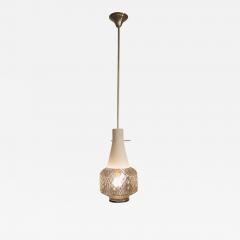 Italian Art Deco Decorative and Satin Glass Hanging Lamp 1950s - 2613004