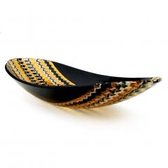 Italian Art Deco Design Black White and Gold Murano Glass Modern Centerpiece - 1189305