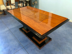 Italian Art Deco Dining Table in Maple with Decoration 1940s - 2603291