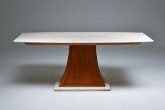 Italian Art Deco Dining Table with Marble Top Japan Inspired 1940s - 1999082