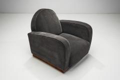 Italian Art Deco Lounge Chairs in Petrol Mohair Italy 1930s - 3163642