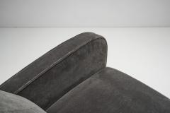 Italian Art Deco Lounge Chairs in Petrol Mohair Italy 1930s - 3163644