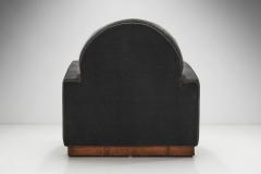 Italian Art Deco Lounge Chairs in Petrol Mohair Italy 1930s - 3163645