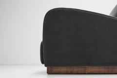 Italian Art Deco Lounge Chairs in Petrol Mohair Italy 1930s - 3163646