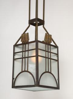 Italian Art Deco Metal and Glass Lantern circa 1930 - 3999223