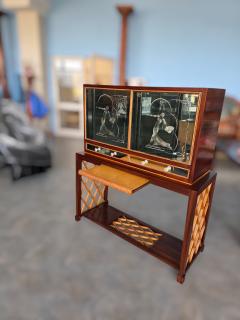 Italian Art Deco Rationalist Mirrored Sideboard or Cabinet Bar 1930s - 4620432