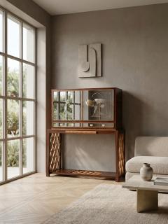 Italian Art Deco Rationalist Mirrored Sideboard or Cabinet Bar 1930s - 4620441