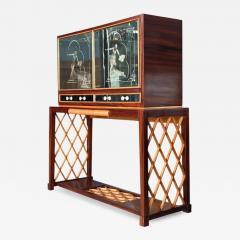 Italian Art Deco Rationalist Mirrored Sideboard or Cabinet Bar 1930s - 4620478