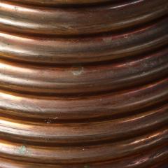Italian Art Deco Ribbed Copper and Brass Vase circa 1930 - 4783729