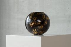 Italian Art Deco Studio Pottery Vase with Gold Flakes 1940s - 4582758