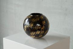 Italian Art Deco Studio Pottery Vase with Gold Flakes 1940s - 4582809