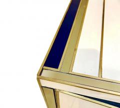 Italian Art Deco Style Cabinet Server with New York Skyline Glass Decoration - 4553034