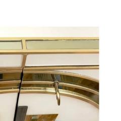 Italian Art Deco Style Cabinet Server with New York Skyline Glass Decoration - 4553037