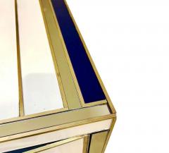 Italian Art Deco Style Cabinet Server with New York Skyline Glass Decoration - 4553038