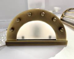 Italian Art Deco Style Crystal Murano Glass Half Moon Tall Bronze Flush Sconces - 2803202