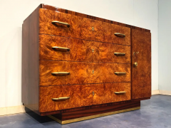 Italian Art Deco Walnut Chest of Drawers or Commode 1940s - 2601959