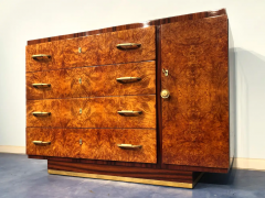 Italian Art Deco Walnut Chest of Drawers or Commode 1940s - 2601961