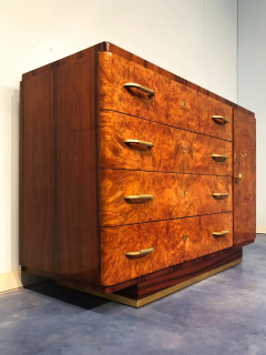 Italian Art Deco Walnut Chest of Drawers or Commode 1940s - 2601962