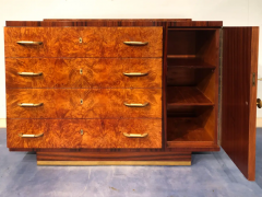 Italian Art Deco Walnut Chest of Drawers or Commode 1940s - 2601963