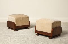 Italian Art Deco Walnut Foot Stool circa 1930 - 4783956