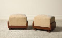 Italian Art Deco Walnut Foot Stool circa 1930 - 4783959