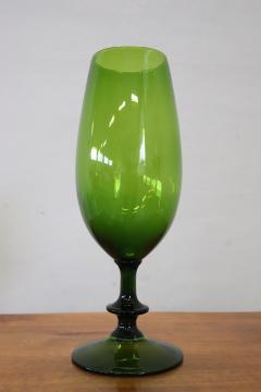 Italian Art Glass Green Vase Circa 1960s - 4095121
