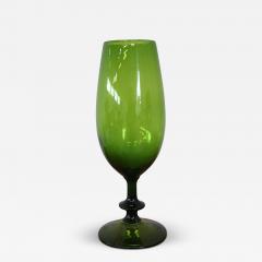 Italian Art Glass Green Vase Circa 1960s - 4097602
