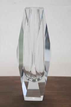 Italian Art Glass Transparent Vase by Flavio Poli for A Mandruzzato 1960s - 2934253