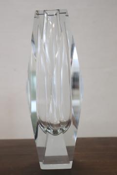 Italian Art Glass Transparent Vase by Flavio Poli for A Mandruzzato 1960s - 2934255