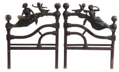 Italian Art Nouveau Iron and Bronze Double Bed 1900 Italy - 3570475