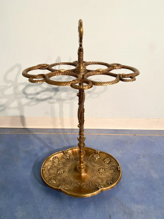 Italian Art Nouveau Liberty Brass Umbrella Stand 1930s - 2602591