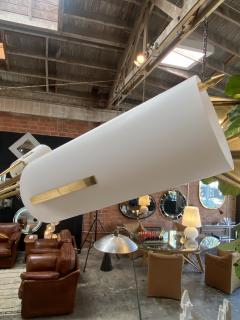 Italian Atomic Chandelier in Brass with Milk Glass Cylinders 1950s - 1279327