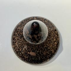 Italian Aventurine Vintage Murano Glass Black Copper Large Bottle with Stopper - 4344097