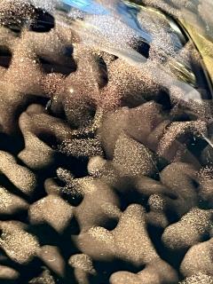 Italian Aventurine Vintage Murano Glass Black Copper Large Bottle with Stopper - 4344103