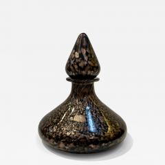 Italian Aventurine Vintage Murano Glass Black Copper Large Bottle with Stopper - 4344888