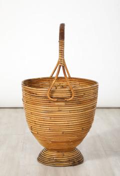 Italian Bamboo Basket with Handle Italy circa 1950 - 3534186