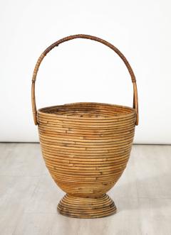 Italian Bamboo Basket with Handle Italy circa 1950 - 3534187