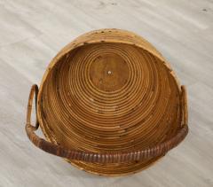 Italian Bamboo Basket with Handle Italy circa 1950 - 3534189