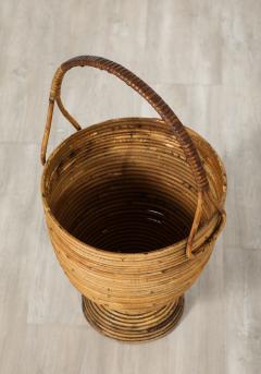 Italian Bamboo Basket with Handle Italy circa 1950 - 3534190