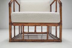 Italian Bamboo Lounge Chairs with Geometric Frames Italy 1970s - 2968914