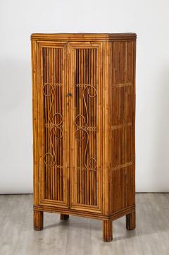 Italian Bamboo Two Door Cabinet Italy circa 1950 - 3533633