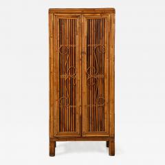 Italian Bamboo Two Door Cabinet Italy circa 1950 - 3536167