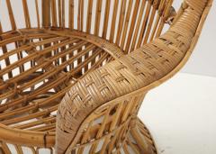 Italian Bamboo and Rattan High Back Armchair - 2161811