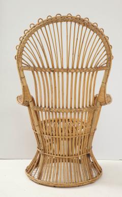 Italian Bamboo and Rattan High Back Armchair - 2161816