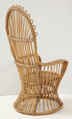 Italian Bamboo and Rattan High Back Armchair - 2161818